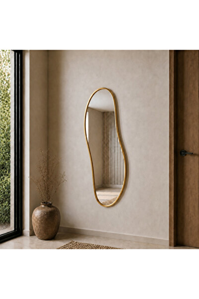 Aypars Atölye Modern MDF çerçeve Organik Form Banyo Aynası 40x120 cm – Asimet...