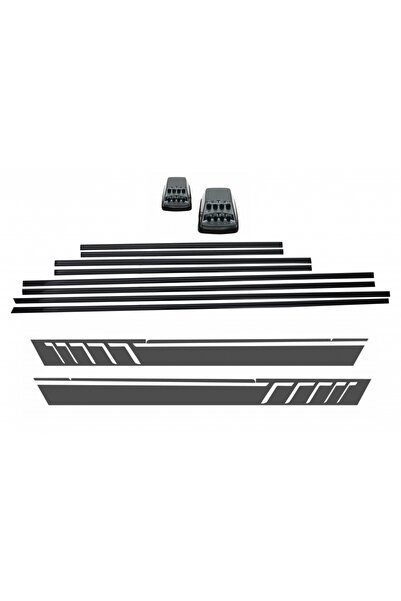 tuningset Bandă decorativă pentru uși cu autocolante laterale din vinil, gri ...