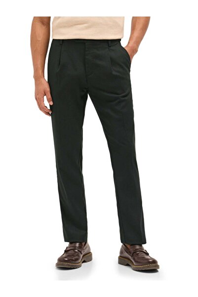 The Bear House Men's Textured Regular Fit Formal Trouser
