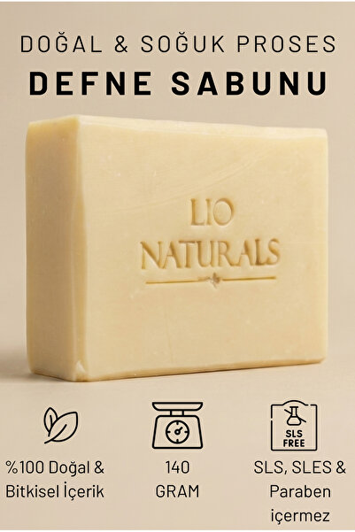 LIO NATURALS Doğal Defne Sabunu Geleneksel Zeytinyağlı Arındırıcı El, Vücut v...