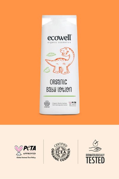Ecowell Baby Face & Body Lotion Set, Organic & Vegan Certified, Moisturizing Cream, Paraben-Free 2x300ml