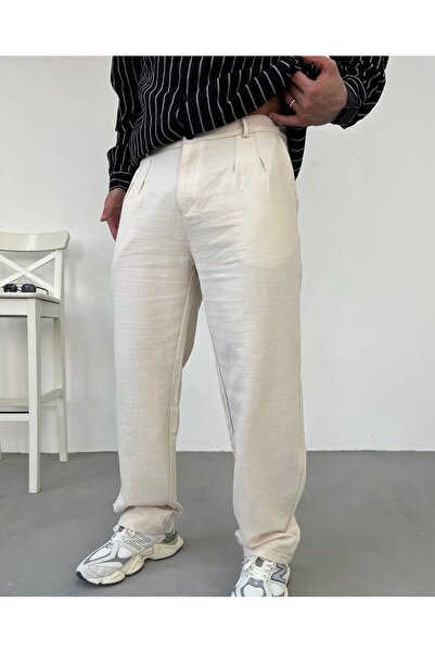MFU collection Ανδρικό άνετο λινό παντελόνι Oversize Loose Cut
