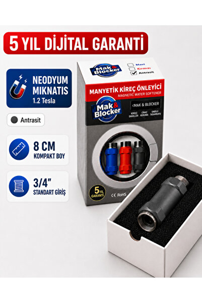 Mak & Blocker Neodyum Antrasit Manyetik Kireç Önleyici 5 Yıl Garanti