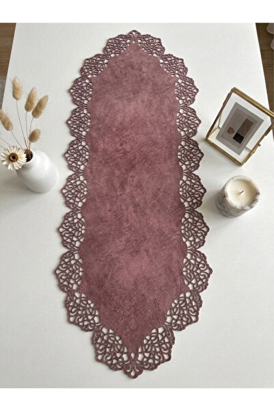 Ergüven Home Runner Tesatura Roz De piele intoarsa 40x100 Cm Dimensiune Masut...