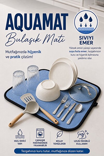 sevilya Aquamat Bulaşık Matı Bulaşık Kurulama Matı Mat Bulaşık Kurutmalığı