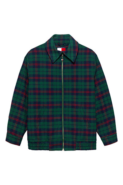 Tommy Jeans Koyu Yeşil Kadın Standart Ceket TG PADDED TARTAN IVY JKT