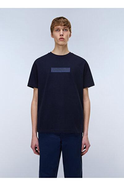 Napapijri S-BOX LOGO SS 1-NP0A4IFL1761 Lacivert Yuvarlak Regular Fit Düz Erke...