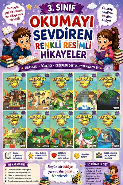 Ata Yayıncılık 3.Sınıf Okumayı Sevdiren Renkli Resimli Hikayeler 18 - 10 Kitap