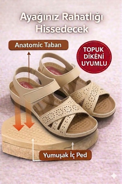 Behtah Kundura Full Orthopedic Gel Soft Puff Non-Slip Sole Outdoor Sandals Su...