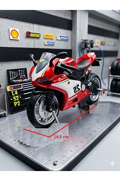 OYUNCAKSAHİLİ Motor Kawasaki 2R Motorsiklet Tarz Metal Işık ses Efektli Kolek...