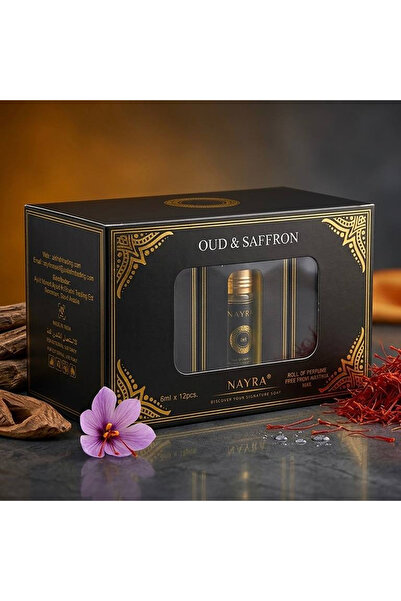 NAYRA 12 قطعة عطر رول أون بالعود والزعفران