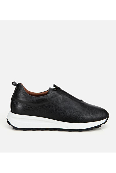 Hotiç Women's Leather Black Rubber Detailed Sports Shoes