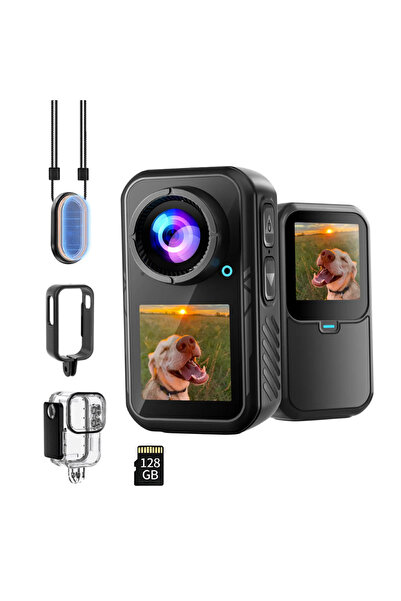 FAMIFY 5K Ultra HD Sports Camera, Dual Screen, WiFi, 6-Axis Stabilization, 13...