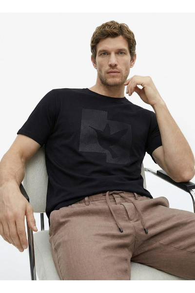 Fabrika Siyah Erkek Relaxed Baskılı T-Shirt F6SM-TST 2610