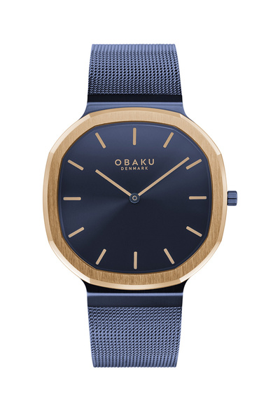 Obaku Denmark ساعة يد رجالية V253GXSLML كوارتز ياقوت 39 ملم