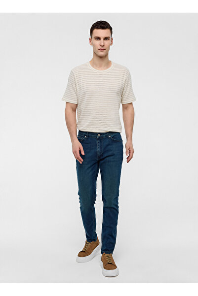 Back And Bond Khaki Slim Fit Denim Trousers