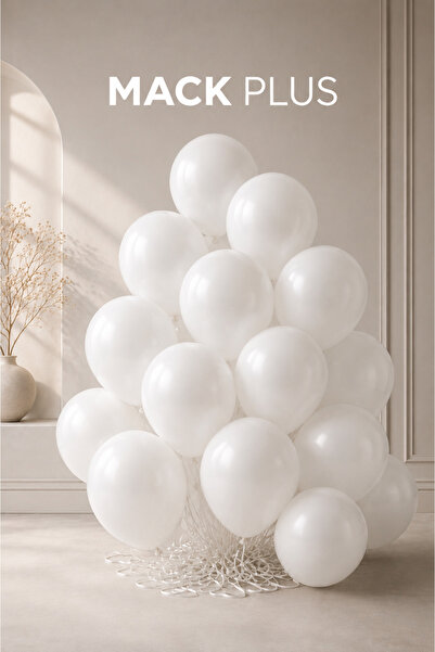 MACK PLUS 10’lu Pastel Beyaz Balon Seti – 12 inç | Sade ve Zarif Parti Balonları
