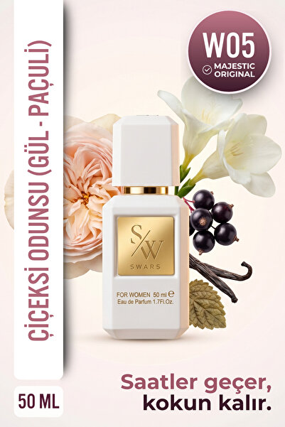Swars Parfüm W05 Kadın Parfüm Çiçeksi Odunsu Edp 50 ML Frenk Üzümü Gül Vanilya
