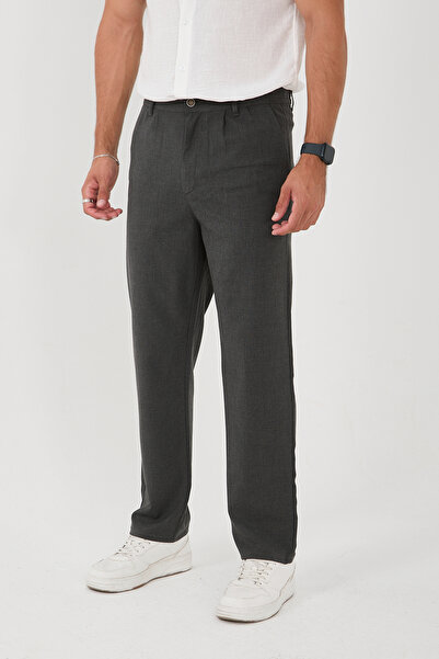 BROCARD Men's Double Pleated Baggy Elastic Waist Quality Comfortable Fabric T...