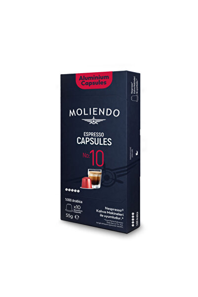 Moliendo Finest Coffee Alüminyum Kapsül Kahve No:10 (10 Adet Nespresso Uyumlu...