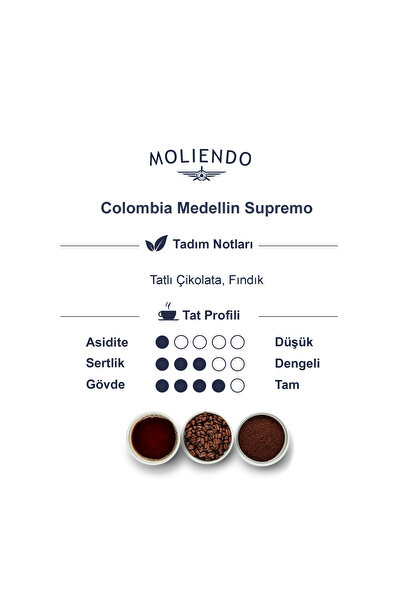 Moliendo Finest Coffee Colombia Medellin Supremo Pratik Filtre Kahve Avantaj Paketi 2*10 Toplam 20 Adet