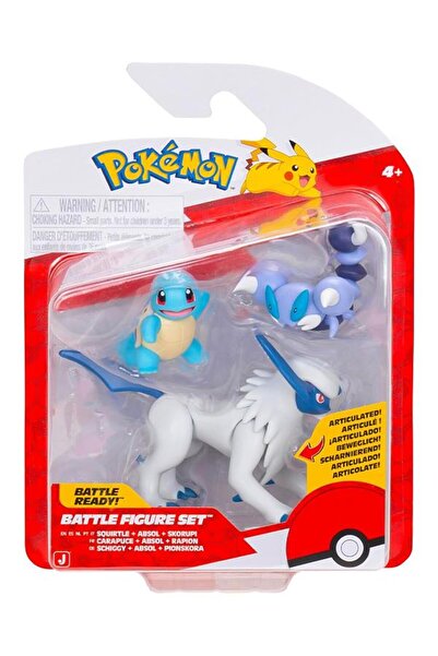 Pokemon Battle 3 Lü Aksiyon Figürü Squirtle Absol ve Skorupi PKW4096