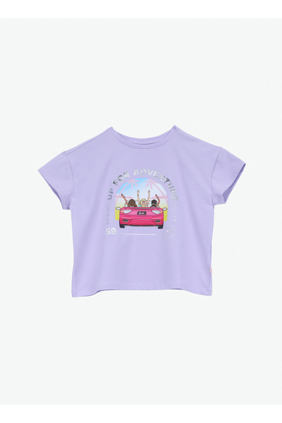 Barbie Lila Kız Çocuk Baskılı T-Shirt BRB6SG-TST6409