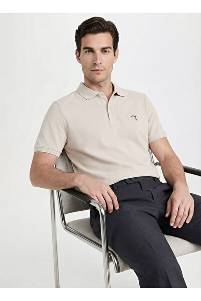 Fabrika Bej Erkek Slim Fit Polo T-Shirt F5SM-TST 2779 N