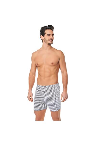 Seher Yıldız Men's Mixed Color Patterned Combed Cotton Boxer Boxer Pack of 6