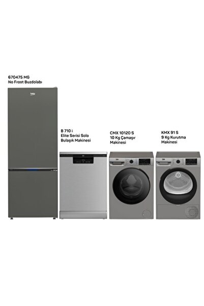Beko 4 lü Gri Beyaz Eşya Seti 7