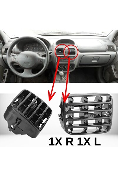 ZETOTO Clio 2 Symbol Havalandırma Izgarası Orta Sol Sağ Takım Siyah