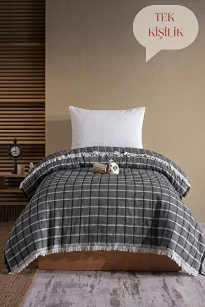 Miracolo Home Black Muslin 4 Layer Bedspread Pique Single Cotton Pique 170X203