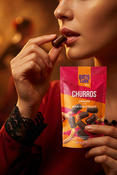 Patiswiss Patislove Sütlü Çikolatalı Tarçınlı Churros Draje 45G
