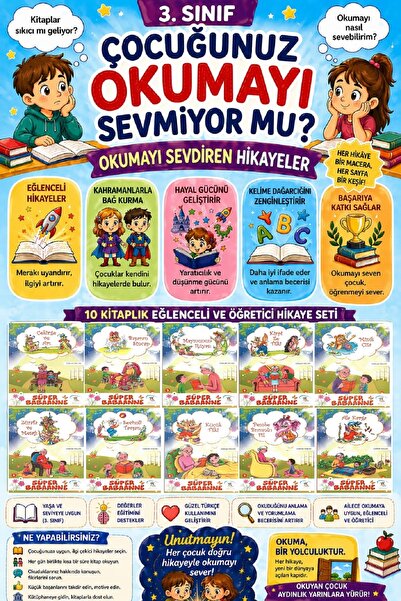 5 Renk Yayınları 3.Sınıf Okumayı Sevdiren 10 lu Hikaye Seti - 5 (48 sayfa)