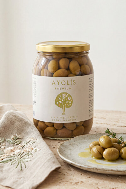 Ayolis Premium Gurme Domat Çizik Yeşil Zeytin XL 950 g