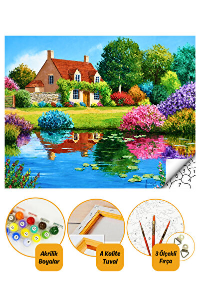 tale hobby Sayılarla Boyama Numaralı Tuval Seti Fırça Boya Dahil 40x50cm Masa...