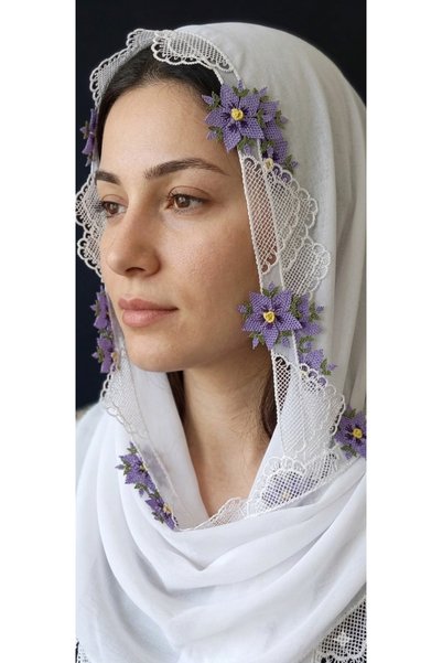 NUMİSTORE Needlepointed White Color Prayer Cloth
