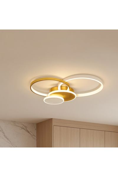 Alessandro DESIGN Candelabru LED cu telecomandă KILLIAN 80W, 4 cercuri, regla...