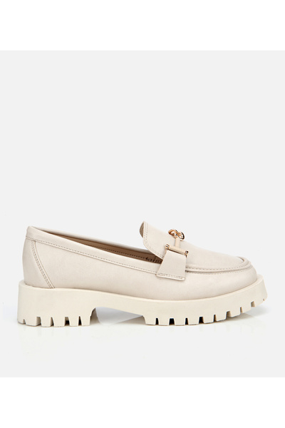 Hotiç Damen-Loafer in Ecru mit dicker Sohle im klassischen Stil