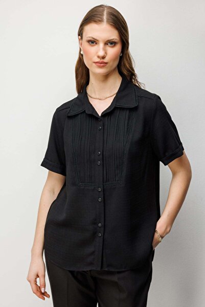Ekol Fabric Patterned Short Sleeve Shirt