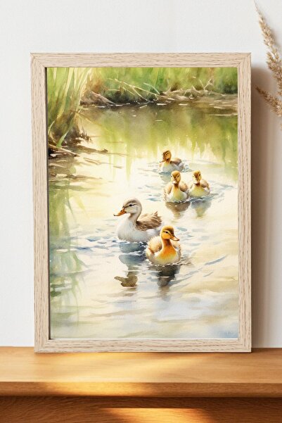 Luna Marissa Αφίσα Floating Ducks - Αφίσα τοίχου από φωτεινό χαρτί χωρίς πλαίσιο