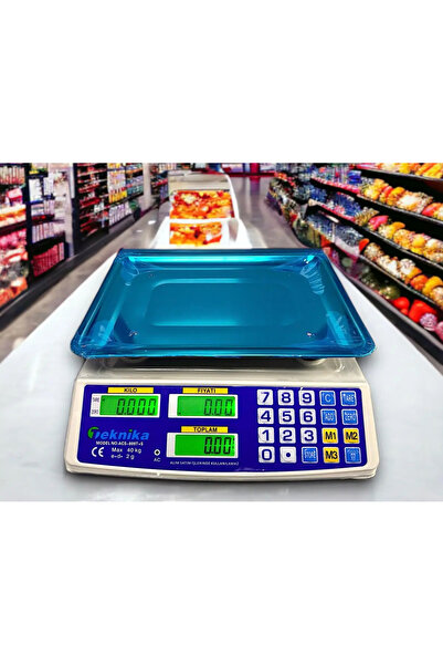 Genel Markalar 40 Kg Elektronik Terazi Market Manav Pazarcı Terazisi (2 GR HA...