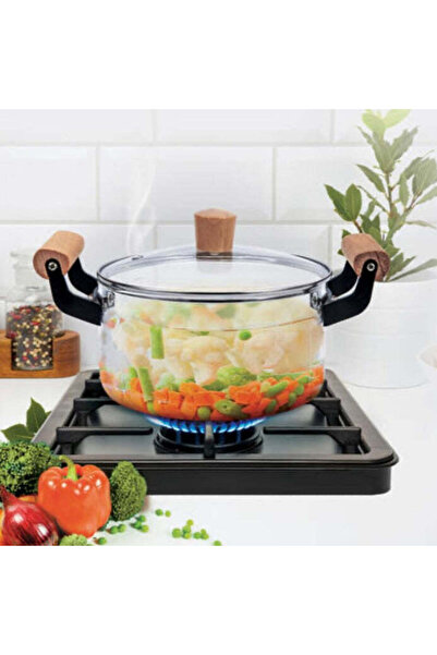 dealshopromania Oală din sticlă borosilicată de 3,2 L cu capac - rezistentă l...