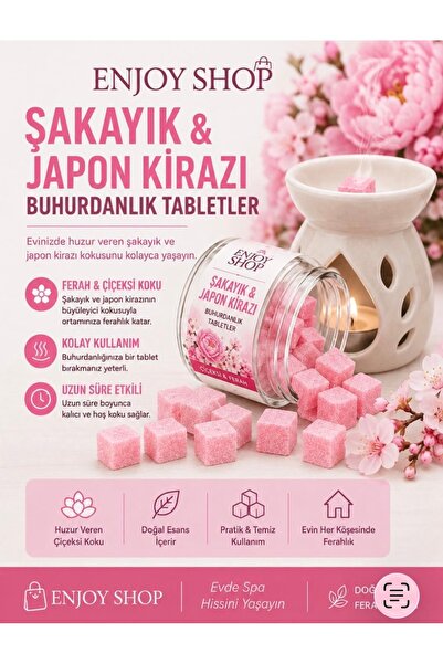 ENJOY SHOP 20 Adet Şakayık Kokusu ( Kiraz Çiçeği) Dağal Naturel Buhurdanlık W...