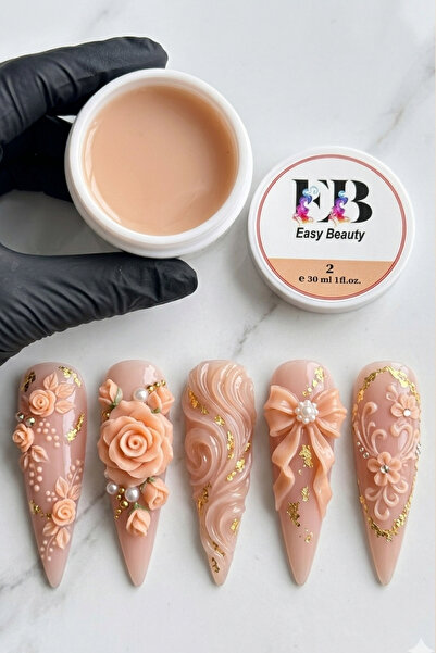 Easy Beauty 30ml Hamur Jel Light Nude 3D Nail Art Protez Tırnak HAMUR JEL NON...