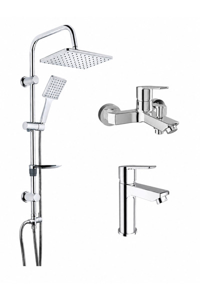 KALE Mare Banyo Bataryası Lavabo Bataryası-tema 53242 Duş Seti