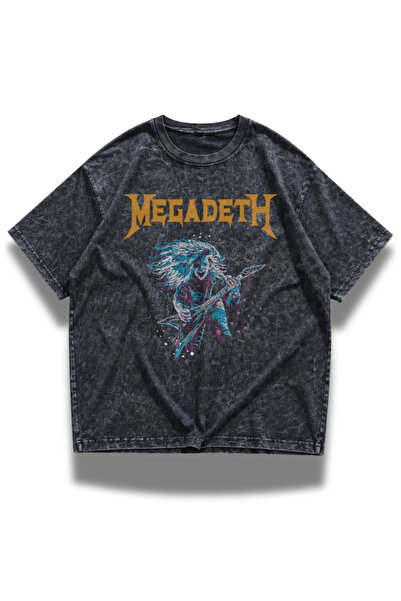 Fuddy Moda Unisex μπλουζάκι με στάμπα της ροκ μπάντας Megadeth, vintage στάμπ...