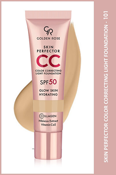 Golden Rose Skin Perfector Color Correcting Light Foundation - 101 Beige - Cilt Tonu Düzenleyici Hafif Yapılı Fondöten