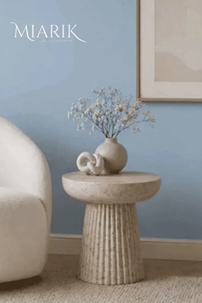 MIARIK DESIGN Traverten Mermer Neo Yan Sehpa , Masa , Orta Sehpa , Zigon