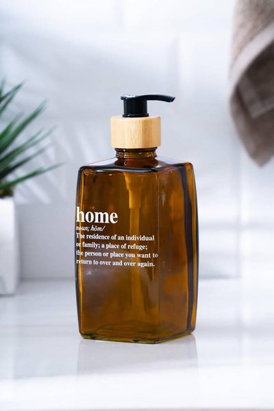 ACAR Dozator de săpun lichid din sticlă Louvre - 500 ml - Maro HNR-07620